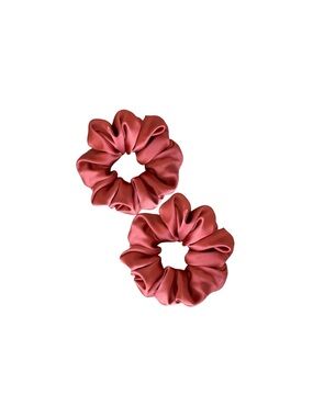 Elegant Rust Satin Scrunchie Set